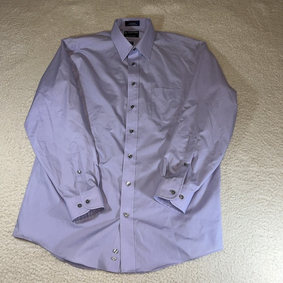 Stafford Other - Stafford Super Shirt Performance Dress Shirt 16.5 34/35 Lavender Classic Fit